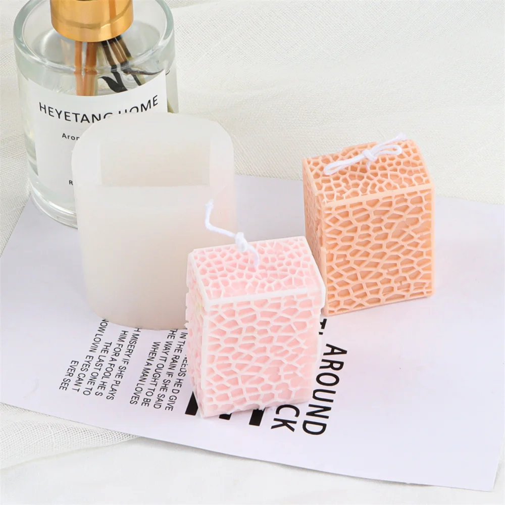 

Sell Well Loofah Square Candle Mold Silicone Honeydew Rectangular Plaster Mould DIY Grid Resin Silicon Tools Home Decoration