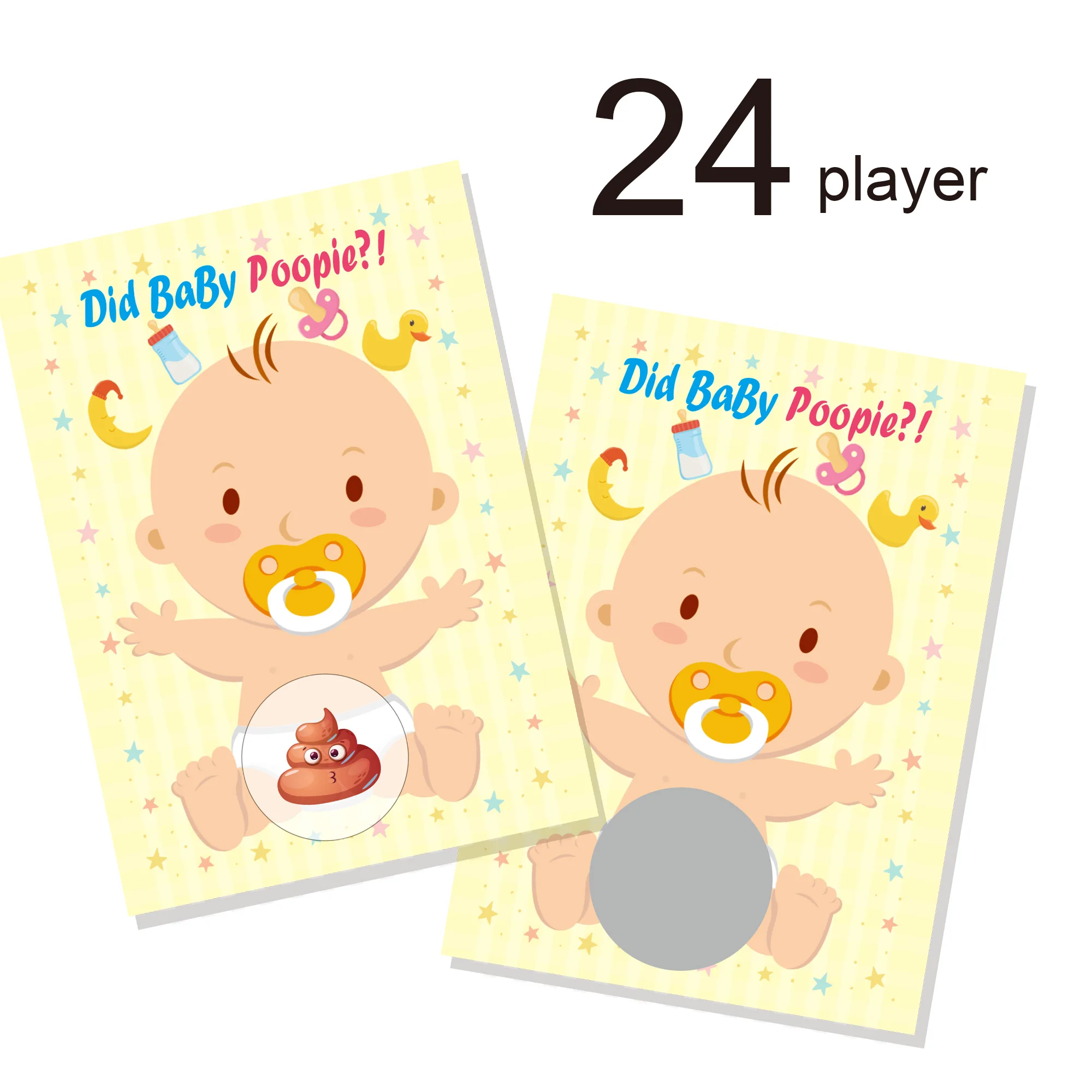 24 игрока Baby Shower скретч от игры-Пол нейтральный, мальчик, девочка-Смешная активность