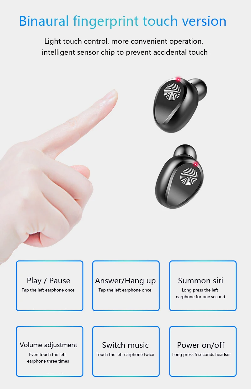 YEINDBOO Bluetooth наушники 5,0 TWS Mini BT беспроводная гарнитура с дисплеем питания наушники с зарядной коробкой спортивные игровые наушники