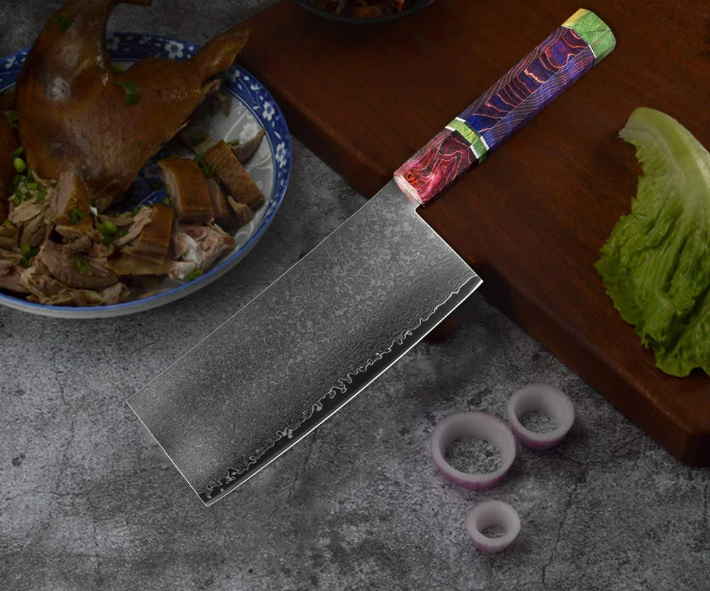 XITUO дамасский стальной нож шеф-повара японский Профессиональный кухонный нож острый нож для нарезания мясника стабильная деревянная ручка инструмент для приготовления пищи