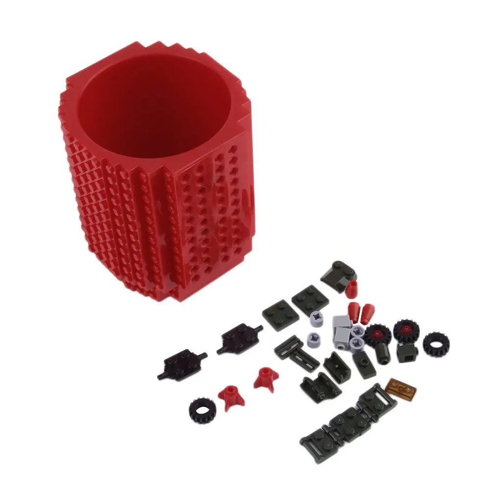 

Unique DIY Building Blocks Mug Cup Build-On Brick Build Pen Container New