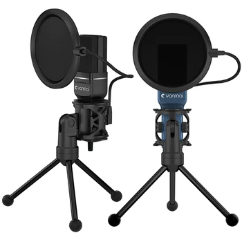

1.4m Computer Game Recording Condenser Microphone with Pop Filter & Tripod Stand For Record Live YOUTUBE Game Commentary Mic