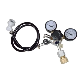

BEAU-Home Brew Beer Gas Line Assembly, 5/16 inch PVC Gas Carbonation Hose,W21.8 Co2 Regulator with Convert Adapter for Co2 Gas B