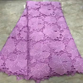 

2019 Latest Guipure Lace Cord Lace Embroiderey African Cord Lace Fabric High Quality Nigeria Lace Fabric For Wedding