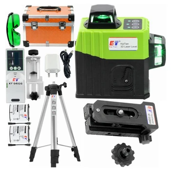 

Kaitian Lazer Level Receiver Green 3D Self-Leveling Cross 12Lines Vertical Horizontal 360 Rotary Lasers Line Level Battery Tools
