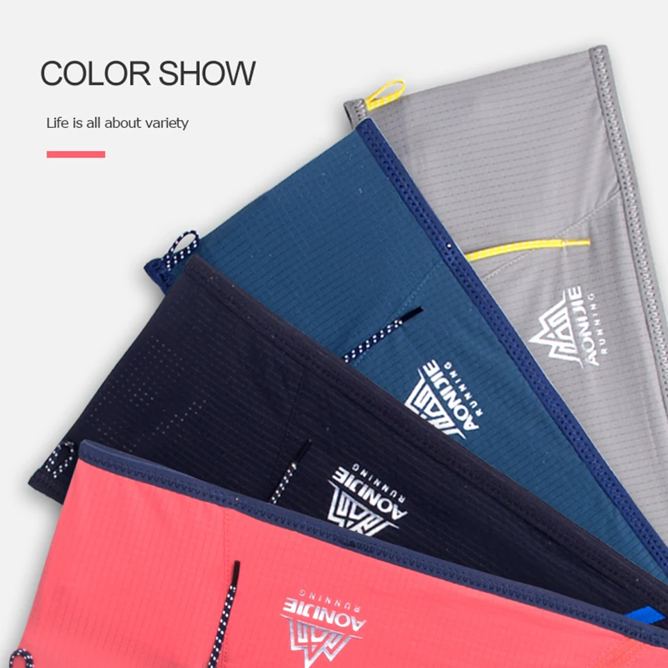 AONIJIE 4 방향 스트레치 수화 러닝 벨트 허리 팩 여행 머니 백 트레일 마라톤 체육관 운동 피트니스 휴대 전화 홀더