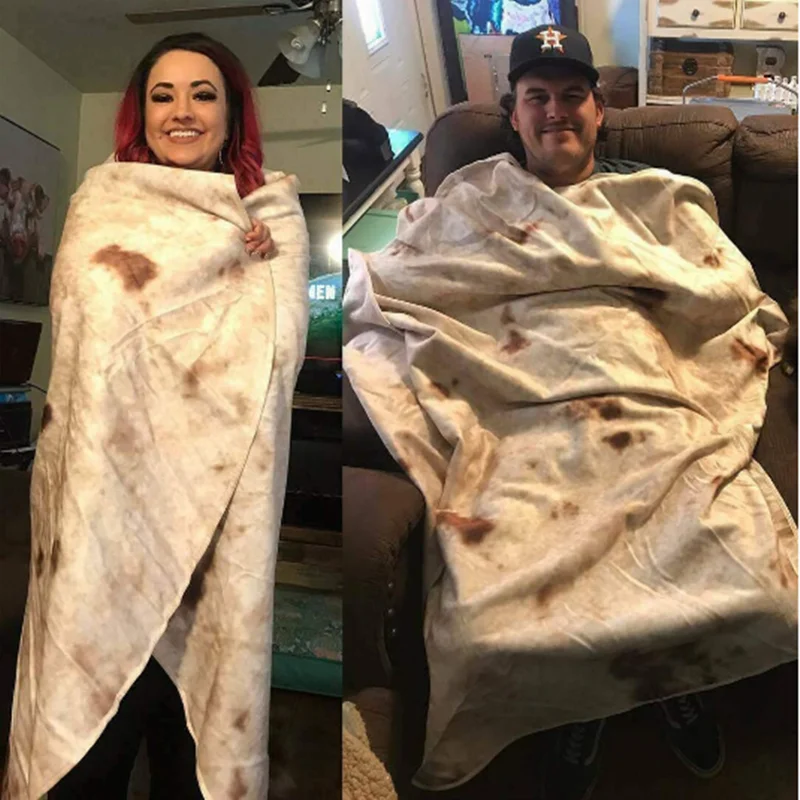 1 шт., одеяло Burritos, идеально комфортное, круглая тортилья, украшение для дома, удобный коврик, теплый, мягкий, буррито, тортилья