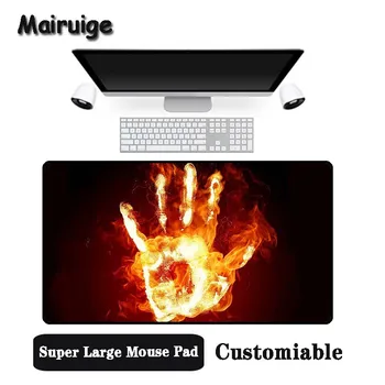 

Mairuige Big Promotion Large Size Multi-size Locked Mouse Pad Flame palm Pattern PC Computer Notebook Desk Mat