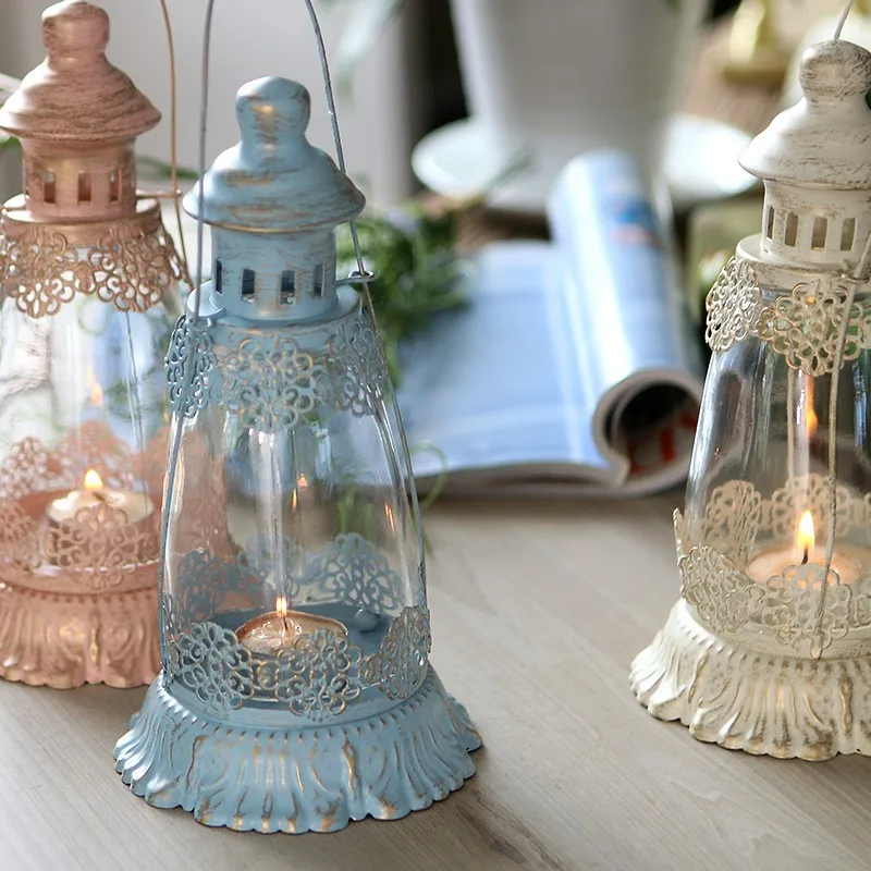 

Romantic Iron Art Color Decoration Candlestick Outdoor Candle Light Dining Table Candle Holder Wedding Banquet Party Supplies