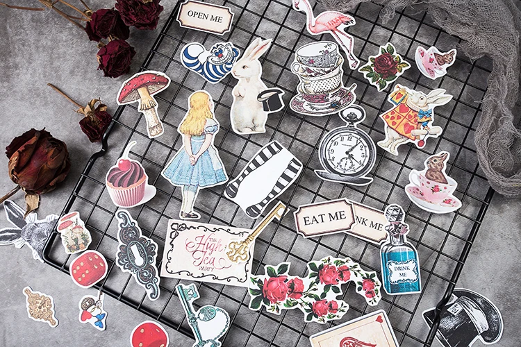KSCRAFT Adventure Alice rabbit in Wonderland Sticker For Scrapbooking Happy Planner/Card Making/Journaling Project