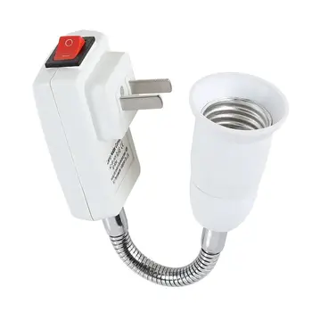 

E27 Socket Adapter with On/Off Switch to US Plug,Flexible Extension Lamp Bulb Holder Converter
