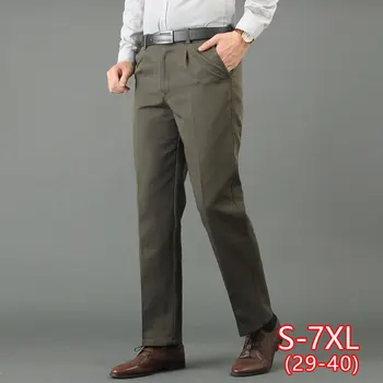

Men Casual Straight Pant Spring And Summer New Fashion Slim Trousers Business Long Formal Trousers Plus Size 40