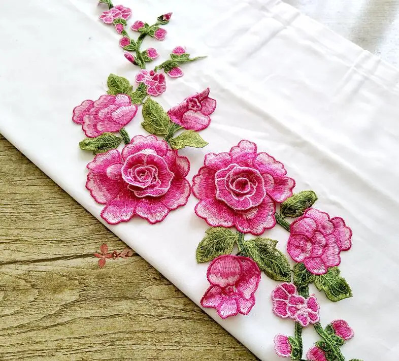 2 шт./компл. 3D вышивка цветок платье своими руками заказ вышивать на пачках аппликация на одежду Набор diy ремесла стикер для одежды аксессуары - Цвет: 2pcs rose red