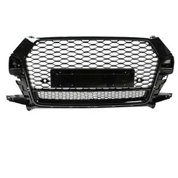 

ABS Honeycomb Grill For Q3 SQ3 RSQ3 2016-2018 Hex Mesh Racing Grill Front Bumper Sport Edition With European Plate Holder