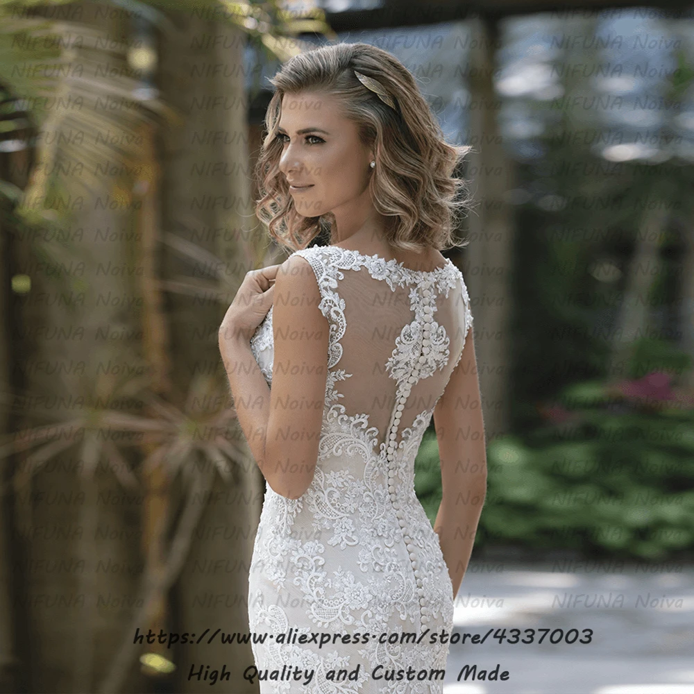 Vestido de noiva sereia романтические Кружевные Аппликации Свадебные платья русалки Robe de mariee свадебное сексуальное платье сзади платье невесты