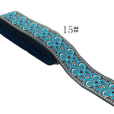 NO.15 5 ярдов/шт ширина 3,3 см кружевная ткань тесьма ремень Национальная вышивка лента хлопок DIY ручной работы украшения дома аксессуары - Цвет: NO.15