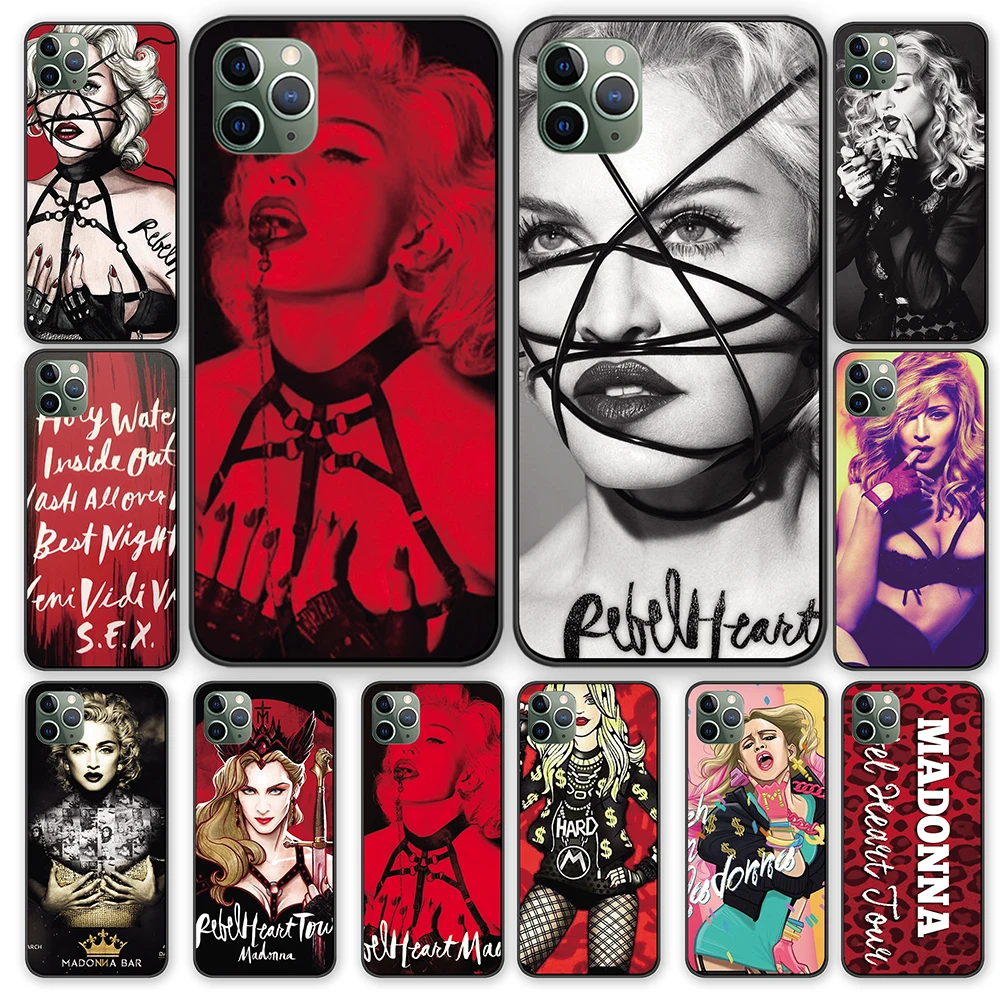 Madonna черный чехол ТПУ для iPhone 5 5S 6 6s 7 8 Plus X XS XR 11 Pro Max|Чехлы-накладки| |