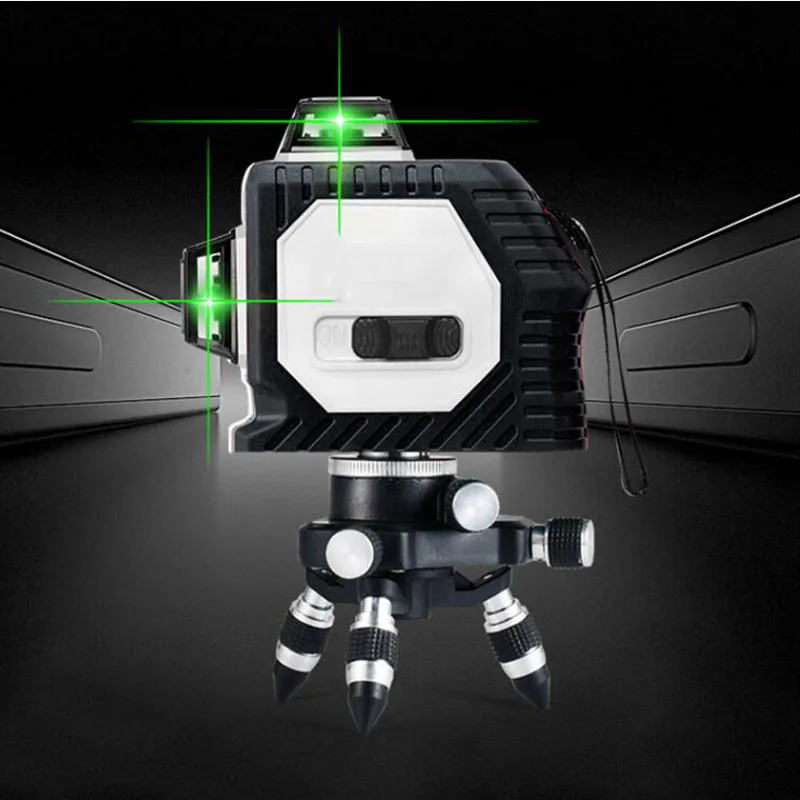 

8-Line 3D Laser Level Self-Balancing 360 Horizontal And Vertical Cross Green Laser Beam Line Level Caster Construction Tool