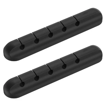 

2PCS/Lot Desktop Charging USB Data Cable Organizer 5-Port Silicone Flexible Cable Management Clips Wire Cable Holder