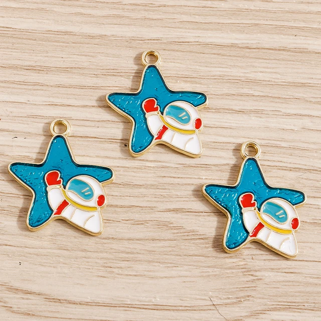 10pcs/lot Enamel Alloy Enamel Charms for Jewelry Making Cute Moon Star Sun Charms Pendant for DIY Necklaces Earrings Accessories as picture shows
