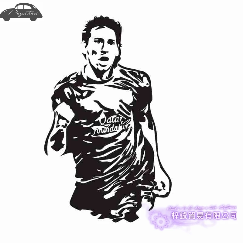 DCTAL Lionel Messi Football Player Sticker Sports Soccer Car Decal Helmets Kids Room Posters Vinyl Wall Decals