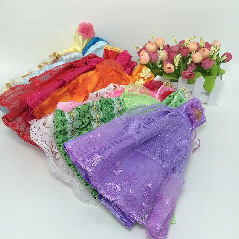 

5pcs/10pcs Set 30cm Bjd Doll Clothes Dress Multi Style Fashion Wedding Party Dress Daily Wear Dolls Accessories Toys For GIrls