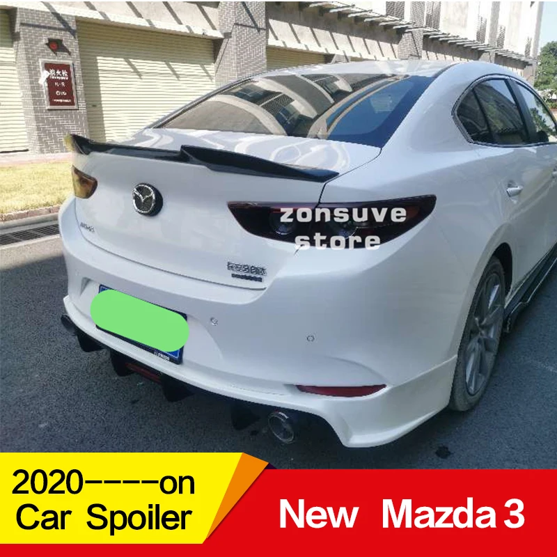 Использовать для Mazda 3 спойлер год стиль Глянцевая углеродное волокно/FRP заднее крыло M4 Стиль спойлер, аксессуары