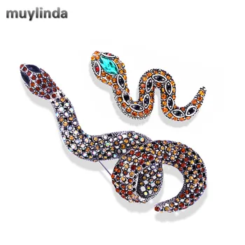 

Muylinda Snake Rhinestone Brooch Vintage Crystal Animal Man Brooches Jewelry Women Luxury Banquet Broche Accessories