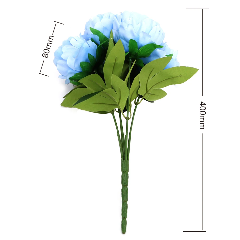 Сделай Сам 5 большой голова Шелковый букет из искусственных цветов белый розовый 1 пучок Европейский Искусственный Пион для домашнего свадебного украшения вечерние украшения