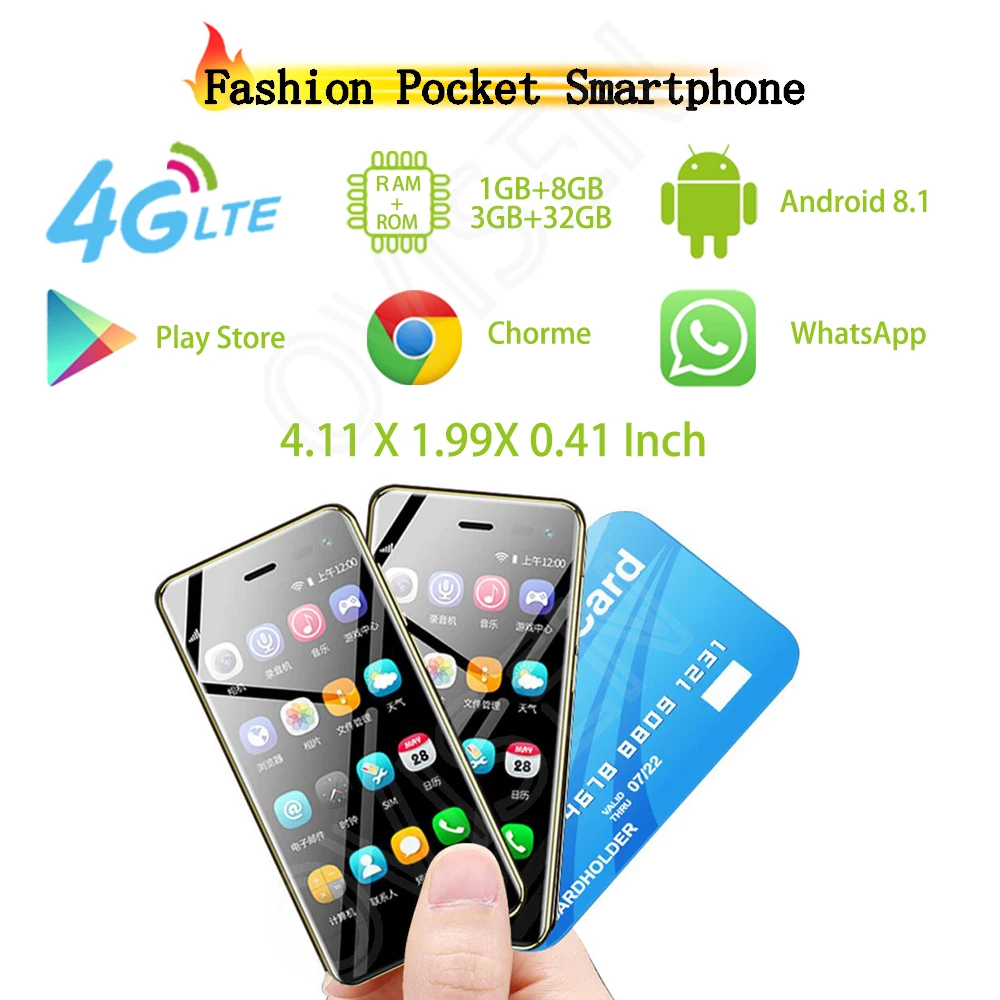 Ulcool U2 Pocket 4G LTE смартфон на Android экран 3 15 дюйма четырёхъядерный 8 1|Смартфоны| |