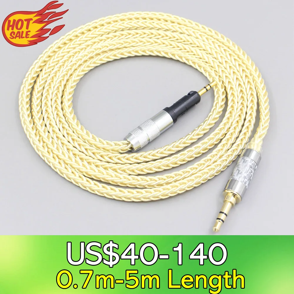 

LN007652 8 Core Gold Plated + Palladium Silver OCC Cable For Sennheiser HD6 HD7 HD8 MIX DJ HD595 Earphone Headset Headphone