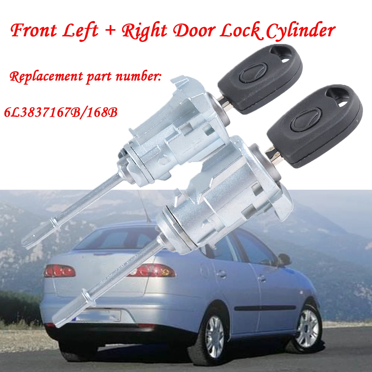

Zinc Alloy Front Left 6L3837167B Right 6L3837168B Door Lock Cylinder for Seat Cordoba Ibiza III 2002-2009