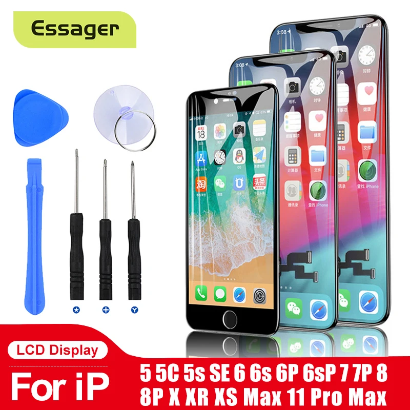 ЖК-дисплей Essager для iPhone 5s 5c 5 SE 6 6s 7 8 Plus X XR XS 11 11pro Max замена дигитайзера в сборе |