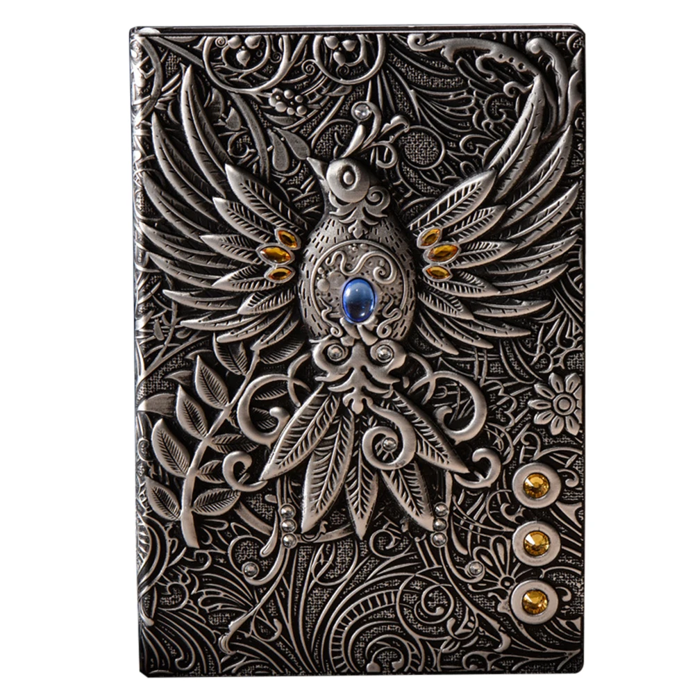 Retro Phoenix Embossed Travel Journal School Diary Notebook Gift Writing Pads Handcraft PU Cover 21.5 x 14.5cm