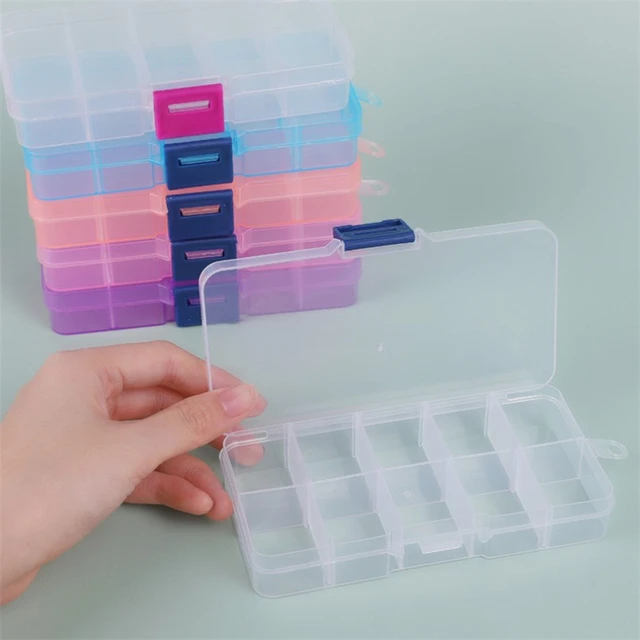 Plastic box Container Screw Holder Case Practical Compartment Jewelry  Earring Display case plastic Organizer beads storage