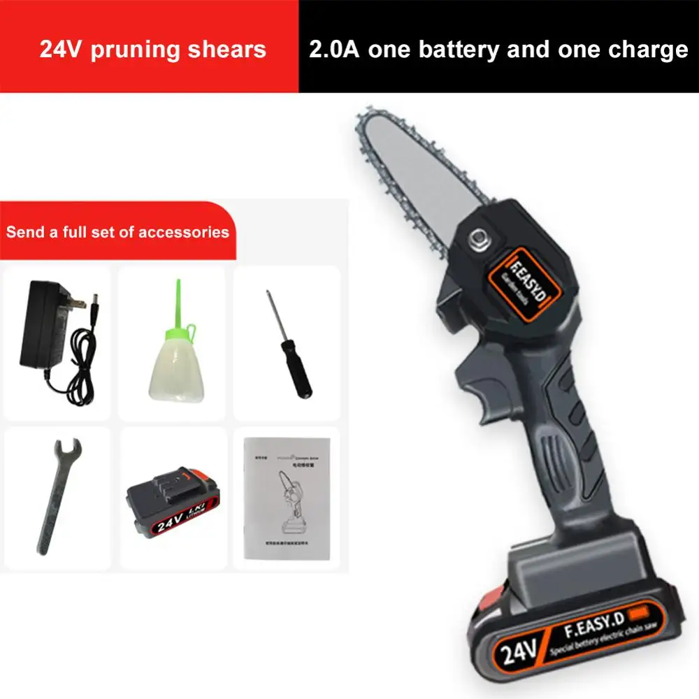 

Portable Electric Pruning Saw 24V Electric Saws 550W Woodworking Garden Logging Mini Electric Chain Saw Woodworking Tool