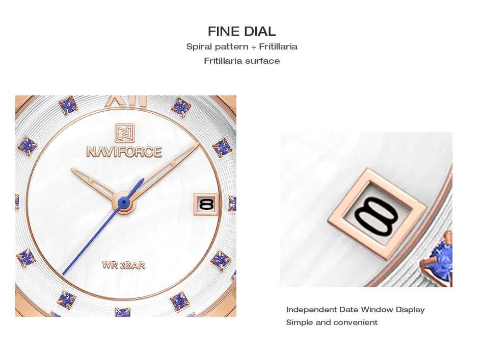 NAVIFORCE водонепроницаемые женские часы лучший бренд класса люкс золотые женские наручные часы из натуральной кожи браслет зеленые женские часы подарок 5010