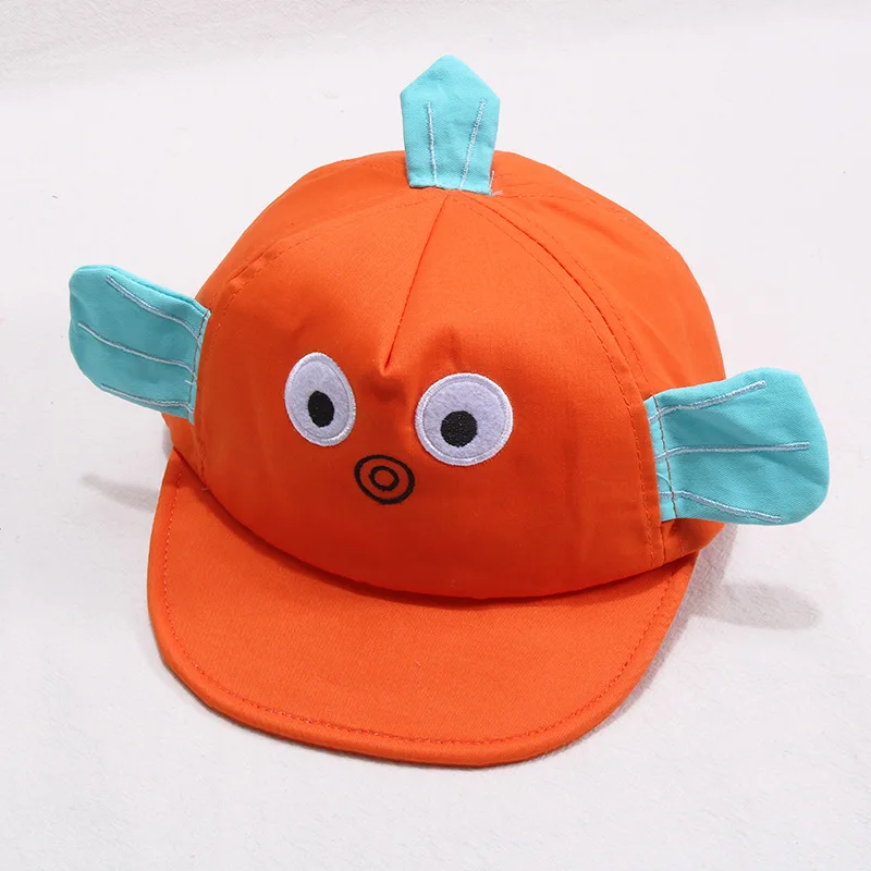 orange Весенне-летняя шапочка для малыша с героями мультфильма Милая складная детская бейсболка хлопок Детская шляпа для защиты от солнца ребенок мальчик бейсболка для девочки шляпы Детские Солнцезащитные кепки - Цвет: orange