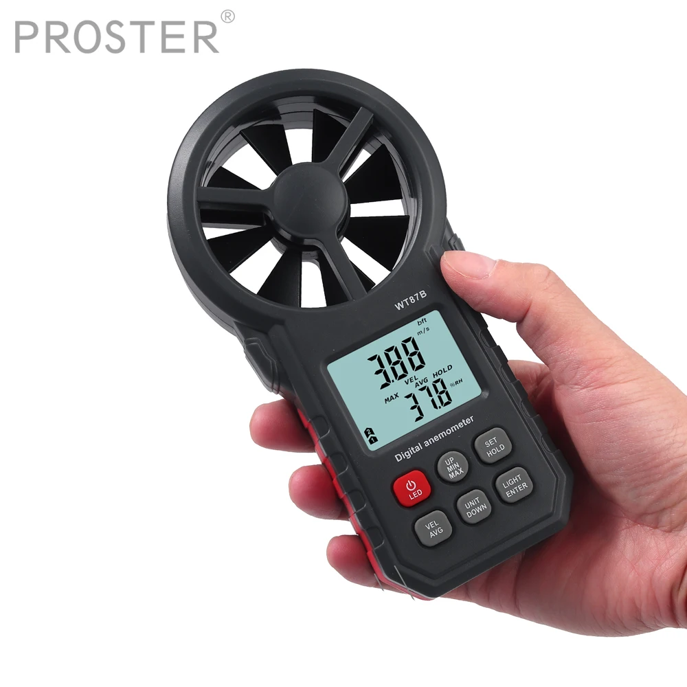 

Proster Digital Wind Speed Anemometer Handheld Wireless Bluetooth Anemometer Meter for Temperature Monitor