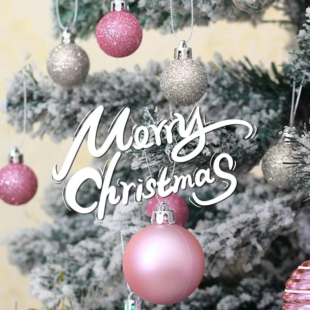 

50pcs Christmas Tree Ornament Balls Bauble Hanging Balls Shatterproof Christmas Tree Balls Home Party Decor Pink/Grey/White