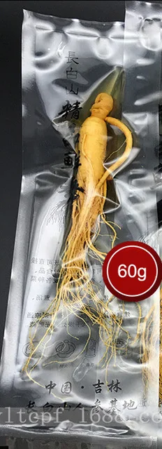 60g Высококачественный свежий корень женьшеня Вакуумный пакет Panax свежий корень женьшеня - Цвет: 60g