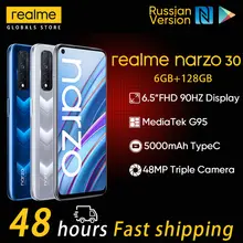 realme Narzo 30 4G phone Russian version Helio G95 processor 6.5" FHD 90Hz Display 48MP Camera 5000mAh Realme UI 2.0 Android 11