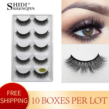 

SHIDISHANGPIN 50 Pairs mink eyelashes Handmade Reusable lash faux 3D mink lashes soft fluffy dramatic eye lash cilio makeup G805