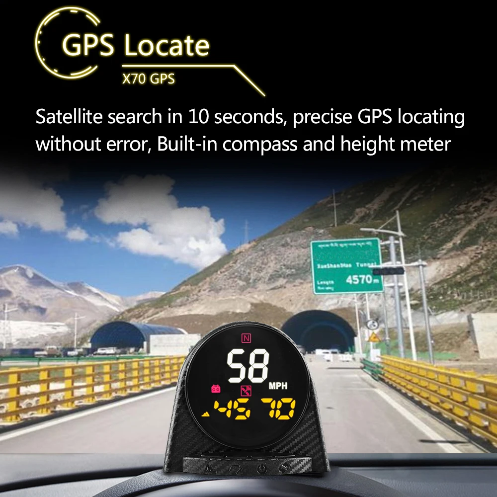 AUTOOL Автомобильный бортовой компьютер gps Speedmeter Hud Дисплей автомобильный проектор Цифровой дисплей компас высоты