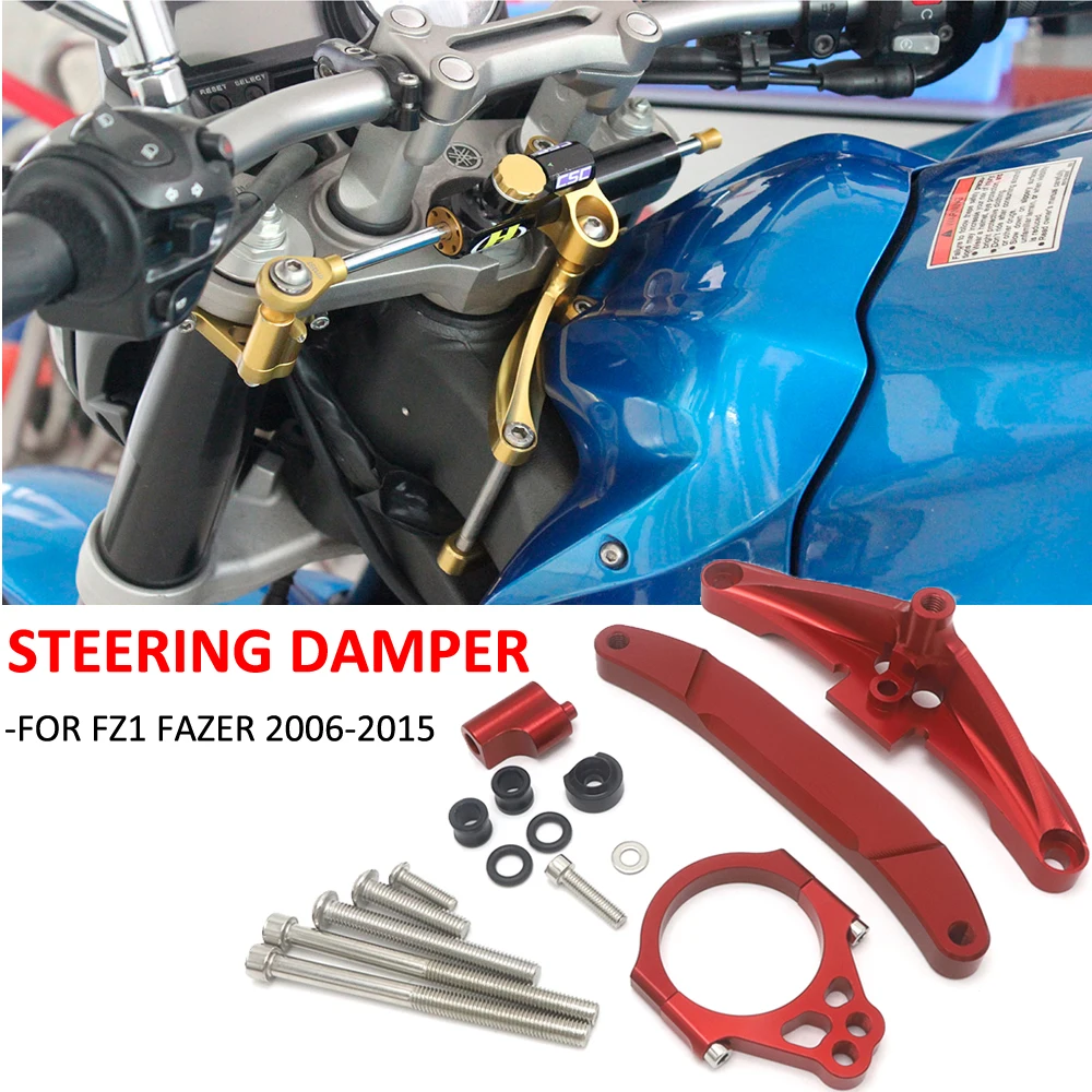 

2006-2015 Motorcycle Accessories Steering Damper Bracket Set Stabilizer Linear Dampers Mounting Support For Yamaha FZ1 FAZER