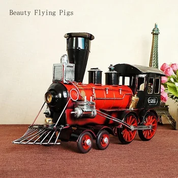 

Direct sales new listing classic retro metal train bucket model metal souvenir hobby collection shooting prop home decoration