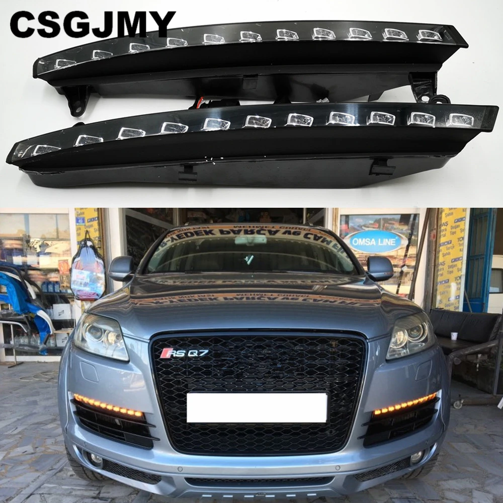 Car Flashing 1 Set For Audi Q7 2006 2007 2008 2009 LED DRL Daytime driving Running Lights