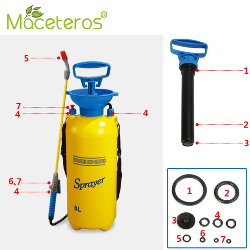 MACETEROS 8L желтый наплечный Тип опрыскиватель высокого давления автомойка опрыскиватель ручной воздушный насос сельскохозяйственный садовый распылитель серии