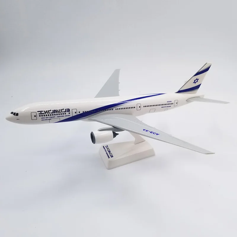 

32CM aircraft With landing gear 1:200 B777-200 Model El Al 4X-ECA Israel airline base alloy plane collectible display Gift toy