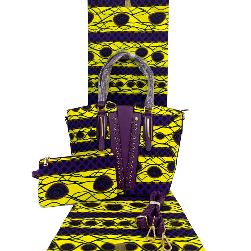 Новейший дизайн кошельки и сумки модные сумки женские сумки Африканский Воск Сумка Набор Анкара восковая печать ткань h190823
